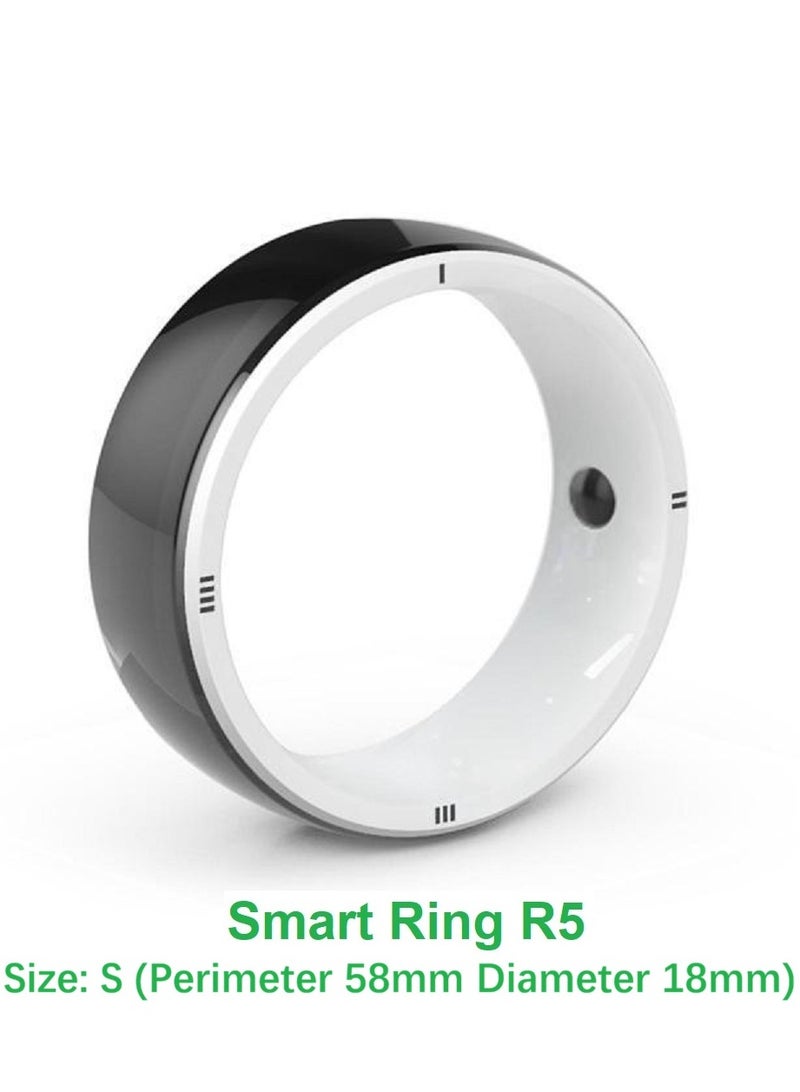 JAKCOM Smart Ring JAKCOM R5 Newest Intelligent Wearable Device, Build-in 6 RFID Cards, 128GB Wireless Disk Sharing, 2 Health Stones, NFC Functions for iPhone/Android, Tai Chi Design makes you full of Luck, Size: S (Perimeter longer than 58mm, Diameter 18mm) - Image 1
